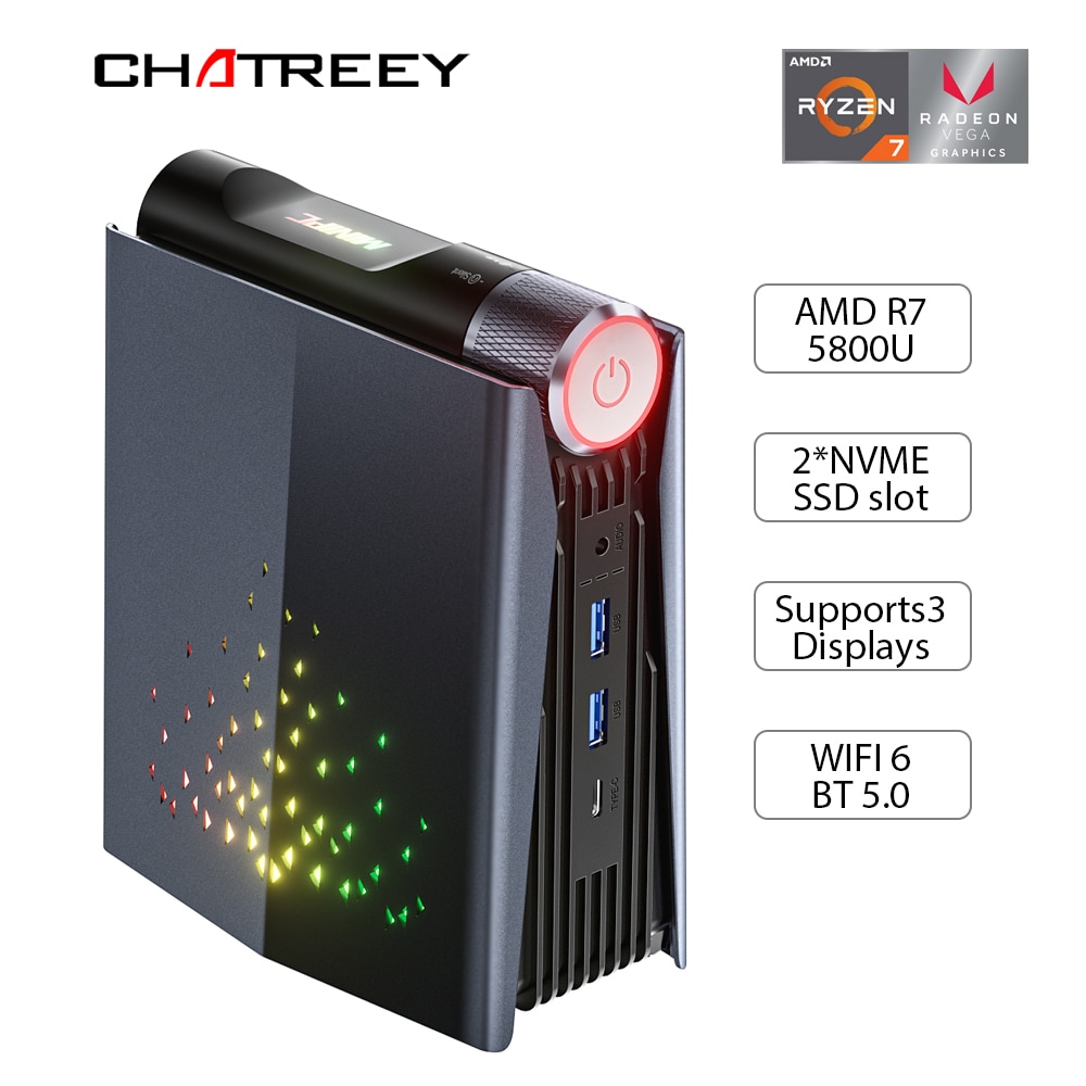 Chatreey AM08 ̴ PC AMD Ryzen 7 7735HS 680M 8 ھ..